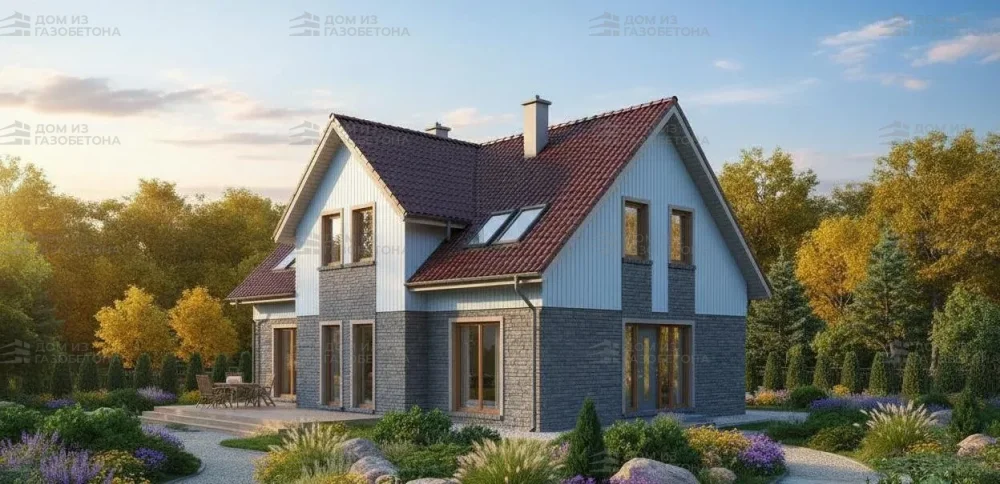 Проект Двухэтажный дом 12 на 11, 158 м2