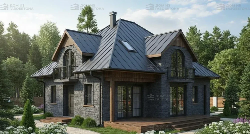 Проект Двухэтажный дом 12 на 12, 208 м2